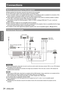 Page 2424 - ENGLISH
Getting Started
Connections
Before connecting to the projector
Read carefully the instruction manual for the device to be connected. z
Turn off the power switch of the devices before connecting cables. z
If any connection cable is not supplied with the device, or if no option\
al cable is available for connection of the  z
device, prepare a necessary system connection cable to suit the device.
Video signals containing too much jitter may cause the images on the scre\
en to randomly wobble or...