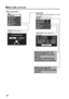 Page 94Restore
ENTER
MENURETURN
Start Restoring Files.
RestoreCancel
Setup/Info
Officer
Camera LED
Reboot
Information
On Screen Type
Admin
OFF
ON
Information 
AG-CPD15(USA) Slot1 : AJ-P2C016RG
Slot2 : AJ-P2C032RG93 Days 62 Days  Microcontroller
AG-RCP30Ver.
Ver.
Ver.3.30.006.0
3.10.002.4
3.10.003.1
Last Errors
Menu
Camera
Audio
Restore
Setup/Info
RecCheck
Archive
94
Menu List (continued)
Restore (see page 71)Setup/Info
(see pages 52, 53, 54, 59, 60, 72, 73)
Information (see page 72) • Menu top screen
Officer...