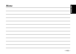 Page 9– 9 (E) –
ENGLISH
Memo 