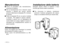 Page 24– 4 ( I ) –
Installazione della batteriaSpingere dentro diritta la batteria e farla
scorrere giù finché scatta in posizione.
$Per rimuovere la batteria, mantenere
premuto il bottone spingendo allo stesso
tempo su la batteria finché può essere tolta.Manutenzione$Prima di procedere alla manutenzione,
rimuovere la batteria.
$Per la manutenzione non si devono usare
benzina o diluenti per vernici, perché
possono deformare la lampada IR o rovinare
la vernice.
$Pulire la lampada IR con un panno morbido
e...