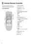 Page 66
Infrared Remote Controller
The remote control unit for this VCR is a
universal remote controller. As such, some of
its buttons are not used to operate this VCR.
VCR OPERATION
01 Infrared Transmitter
02 INPUT SELECT (‘ 34)
03 OSD/DISPLAY (‘ 18, 25)
14 RESET (‘ 18)
05 On Screen Display Menu Operation
Buttons (‘ 14)
MENU
OK
3421
06;/D (PAUSE/SLOW) (‘ 21)
07 Timer Recording Operation Buttons
(‘ 27–29)
I J, DATE, ON, OFF
PROG./CHECK
CANCEL
SPEED
TIMER Á
08 VCR/TV (‘ 12)
09 AUDIO
This button is not used to...