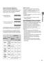 Page 2121
Setting Up
MTS≥MAIN         SAP MONO
END              :MENU SELECT      :              s/r:
OPTION 2/2
MTS≥MAIN         SAP MONO
END              :MENU SELECT      :              s/r:
OPTION 2/2
Audio Channel SelectionWhen a stereo and/or AUDIO II (SAP)
broadcast is received, [STEREO] and/or [SAP]
are lit to inform you of the type of broadcast.
Follow steps 1 to 2 on page 18.
3Select [MTS] by
pressing 3 or 4.
4Select the desired mode
by pressing 2 or 1.
The table below shows the TV broadcast type,...