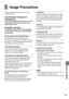 Page 3939
Helpful Hints
Usage Precautions
Please read these precautions before you
operate this VCR.
Avoid Sudden Changes in
Temperature
If the VCR is suddenly moved from a cold to
a warm place, dew may form on the tape
and inside the VCR.
Humidity and DustAvoid places where there is high humidity
or much dust, which may cause damage to
internal parts.
Do Not Obstruct the Ventilation Holes
The ventilation holes prevent abnormal
increases in temperature. Do not block or cover
these holes. Avoid covering the...