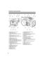 Page 1818
Description of parts (continued)
40LCD monitor (Pages 9 and 24)
41RESET button (Page 24)
42DISPLAY/AUDIO DUB button (Pages 56 and 
65)
43VCR REC buttons (Pages 58 and 60)
44AUDIO MON/VAR buttons (Pages 49, 50, and 
51)
45SHUTTER button (Page 39)
46SPEED SEL button (Page 39)
47INPUT1 switch (MIC POWER +48 V)(Page 44)
48INPUT2 switch (MIC POWER +48 V)(Page 44)
49CH1 SELECT switch (Page 44)
50COUNTER button (Page 52)
51COUNTER RESET/TC SET button (Pages 25 
and 52)
52CH2 SELECT switch (Page 44)
53MODE...