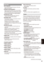 Page 91
Displays
91

Warnings
COPY INHIBITEDCan not record correctly because of the input signal copy-guarded.EXTERNAL19 DISCONNECTWhen the 1394 CONTROL item of the OTHER FUNCTIONS screen of the Setup menu is set to EXT and recording without connecting external units with 1394 terminal, this display appears.INCOMPATIBLE CARDThe card cannot be used since it does not comply with the specified standard.RUN DOWN CARDThe maximum number of overwrites on the P2 card has been exceeded.Operation continues....