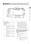 Page 75
75
Chapter4AdjustmentsandSettingsforRecording

Screen displays
T C1 2: 34 :5 6: 23 112 99 9minB 90 %
P 2F UL LP -1 -C LI PP AU SE US ER -1
1394
PROXY
C AC
1 0 8 0iAVC-I100
P 3.2K
L T. BO X0dB
N D1
8 3% ND 1
F EB 25 20 08 2
S PO T
F 5. 6
3 :5 9:
Z
5
9
9
9
6 0: 24 PN DR S12= == == = = =1/2 50
60
CHCH
F BC
13
27
141512
2425261
2
3
4
6
10
11
8
9
7
5
16
17
18
19
20
22
23
2128
1 Time code displays
Each press of the COUNTER button displays (or turns 
off) the indications listed...