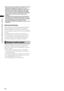 Page 86
86
Chapter4AdjustmentsandSettingsforRecording
• When a cloth is used to wipe dew or dirt off the LCD monitor, 
discoloration may appear on the screen. This is not a 
malfunction. The discoloration disappears in a few minutes.
•  When the camera-recorder is very cold, the video image 
in the LCD monitor will appear slightly darker immediately 
after the power is turned on. Once the interior of the camera-
recorder warms up, the LCD monitor delivers normal 
brightness.
•  The...