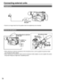 Page 76
76
Connecting external units
Headphones
External microphone
Microphone holder
Microphone 
holder adapter
6 mm 12 mm
•  When attaching an external microphone to the microphone shoe, use the supplied microphone holder  and microphone holder adapter.
•  When attaching the microphone holder and the microphone holder adapter, be sure to tighten the screws  firmly even though you might hear a squeaking sound.Stereo Microphone (optional) 
AG-MC100G
INPUT1 or 
INPUT23.5-mm stereo 
mini jack
•  Sound is no...