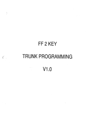 Page 327FF 2 KEY 
TRUNK PROGRAMMING 
VI .o  