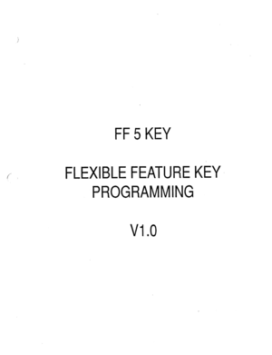 Page 331FF 5 KEY 
FLEXIBLE FEATURE KEY 
PROGRAMMING 
VI .o  