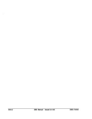 Page 266Intro-2DBS Manual - Issued 8/l/95DBS-70400 