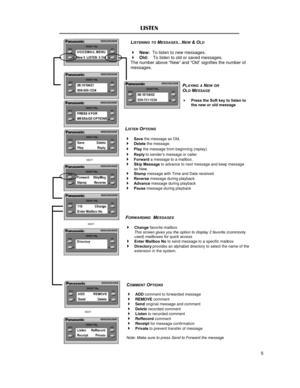 Page 6NEXT COMMENT OPTIONS 
 
4ADD comment to forwarded message 
4REMOVE comment 4Send original message and comment 4Delete recorded comment 4Listen to recorded comment 4ReRecord comment 4Receipt for message confirmation 4Private to prevent transfer of message 
 
Note: Make sure to press Send to Forward the message FORWARDING  MESSAGES 
 
4Change favorite mailbox  
This screen gives you the option to display 2 favorite (commonly 
used) mailboxes for quick access 
4Enter Mailbox No to send message to a specific...