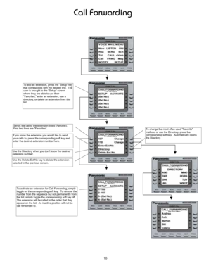 Page 15Call Forwarding
O?$56;($96$P?&9$?H9;$1&.$W>Q?2:9W$
P:-C?SX$?2$1&$96$B:259?2IX$G2&&$96$
5?22&G?;.:;($&?H9$NI*$$R19?P9:5--I$?G;&$
96$B:259?2I*
O?$..$;$S9;&:?;X$G2&&$96$W491GW$NI
969$5?22&G?;.&$#:96$96$.&:2.$-:;*$$O6$
1&2$:&$C2?1(69$9?$96$W491GW$&52;$
#62$96I$2$C-$9?$1&$96:2$
W>Q?2:9&XW$;92$;$S9;&:?;X$1&$$
.:259?2IX$?2$.-9$;$S9;&:?;$H2?P$96:&$
-:&9*
O?$59:Q9$;$S9;&:?;$H?2$=--$>?2#2.:;(X$&:PG-I$
9?((-$?;$96$5?22&G?;.:;($&?H9$NI*$$O?$2P?Q$96
;1PC2$H2?P$96$&^1;5$C19$;?9$G2P;;9-I$H2?P$...