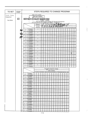 Page 227TO SETFlexible RingingAssignment
Day Mode
‘ROGRAMIDDRESS
14
k
gSTEPS REQUIRED TO CHANGE PROGRAM
other CO number
:.......,Enable /Disable
, 