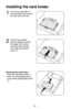 Page 9Installing the card holder 
1 
Line up the marks (b) on 
the card holder and ones on 
the slide rails of the unit. 
2 
Push the two shaded 
portions slightly and insert 
the edges of the holder 
under the slide rails and 
then slide down toward 
arrow “A”. 
Removing the card holder: 
Push the card holder toward 
arrow “B” while keeping the tip 
of the holder pulled toward arrow 
“C”. 
-8-  