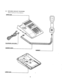 Page 72.4 EXPLODED VIEW (KEY TELEPHONE) 
Names of each part of key telephone. 
TELEPHONE LINE CORD 1 
HANDSET CORD 
HANDSET 
LOWER CASE 
I 
5  