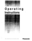 Page 1InstructionsOperating
Before operating this unit, please read these instructions completely.
PanasoniC 