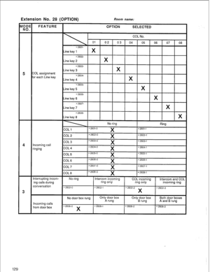 Page 132Extension (OPTION) Room name: 
129  