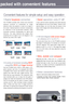 Page 5The PT-AE500 provides both vertical and horizontal 
keystone correction to compensate for image 
distortion when the projector is used at an angle to 
the screen. Vertical keystone correction compensates 
for distortion in the up-and-down direction, while 
horizontal correction compensates for right-to-left 
distortion. You enjoy distortion-free images when 
projecting from an angle of up to 30 degrees in any 
direction (up, down, left or right).
Digital keystone correction
The extra-short-throw lens on...