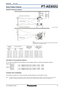 Page 4
4
PT-AE900UHome Theater Projector SPEC FIL E
As of September 2005
Standard setting-up positions
unit: mm (inch)
NOTE:
Illustrations show the projector installed using optional ceiling bracke\
t.
This illustration is not drawn to scale.
Computer data compatibility
This projector accepts up to 70 kHz horizontal scanning frequency and 10\
0 MHz dot clock.
NOTE: The display resolution of this projector is 1280 x 720 pixels. If the di\
splay resolution indicated in the above data does not match this...