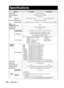 Page 116116 – ENGLISH
  Specifications
Model No. PT-D10000U PT-DW10000U
Power supplyAC 120 V, 50 Hz/60 Hz
Power consumption1 500 W (about 25 W in standby)
AmpsMaximum 15 A
DLP
® panelPanel size0.95 inch (aspect ratio 4:3) 0.95 inch (aspect ratio 16:9)
Display systemThree-unit DLP® chip, DLP® type
Number of pixels3 × 1 470 000 pixels (1 400 × 1 050 dots) 3 × 2 073 600 pixels (1 920 × 1 080 dots)
Lens
(Powered zoom/
Powered focus control)Option
Projection lamp4 bulbs × 250 W UHM lamp
Optical output10 000 lm...