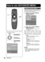 Page 6060 – ENGLISH
Fine settings are possible.
MENUPress to display the 
MAIN MENU screen.
Press to select 
“ADVANCED MENU”.
Press to display the 
“ADVANCED MENU” 
menu.
MENUPress to display the 
MAIN MENU screen.
Press to select 
“ADVANCED MENU”.
Press to display the 
“ADVANCED MENU” 
menu.
MAIN MENU
  PICTURE
  POSITION
  ADVANCED MENU
  DISPLAY LANGUAGE
  OPTION1
  OPTION2
  TEST PATTERN
  SIGNAL LIST
  NETWORK
  SECURITY
    MENU SELECT
    SUB MENU
ENTER
MAIN MENU
  PICTURE
  POSITION
  ADVANCED MENU...