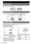 Page 2020 – ENGLISH
 
Adjusting the feet
The four adjustable feet mounted at the bottom of the projector are level-adjustable (0 mm–15 mm) which can be 
used when the floor surface is not horizontal.
  Projection scheme
This projector can use any of the four projection schemes. Select the most suitable scheme to the situation of your 
location. Use the OPTION menu on the menu screen to choose the desired projection scheme. (
p. 76)
Installation geometry
When planning the projector and screen geometry, refer to...