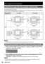 Page 3838 – ENGLISH
How to adjust the lens (continued)
Adjustment range after lens position (optical shift)
Do not move the lens beyond the bounds of the shift range as this may cause a change in the focus. This limitation 
is to protect the parts of the projector.
Using the standard projection position as the reference, the optical axis shift function makes it possible to adjust the 
projection position in the ranges shown in the figures below.
Note
The ET-D75LE5 has a fixed focal point, and so shift...