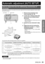 Page 39Basic Operation
ENGLISH – 39
For example:   When the image is out of focus in the upper portion of the screen (V up):
  Turn the adjustment screws b and c little by little counterclockwise while checking evenness of 
focusing in the upper and lower portions.
How to adjust the lens for addressing unevenness of 
focusing
If the image is out of focus in any portion of the screen, adjust the lens by turning the adjustment screws to obtain 
evenness of focusing.
The instructions within parentheses apply to...