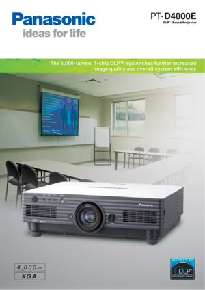 Page 1The 4,000-lumen, 1-chip DLP™ system has further increased 
image quality and overall system efficiency.
	
 
	

4,000lm
XGA
PT- 