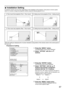 Page 6767
A: Floor mount front projection (Front – Floor mount)
D: Ceiling mount rear projection (Rear – Ceiling mount) C: Floor mount rear projection (Rear – Floor mount)B: Ceiling mount front projection (Front – Ceiling mount)
Select the setting by displaying the on-screen indications using buttons of the remote control or the control panel on
the main unit.
Procedure of setting
OPTION
  PROJECTOR ID 2
  SETTING FRONT-F
  LAMP SELECT DUAL
  LAMP POWER HIGH
  RS232C SETTING
  OSD POSITION 2
  SYSTEM...