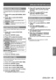 Page 65[PROJECTOR SETUP] menu 
ENGLISH - 65
Settings
[NO SIGNAL SHUT-OFF]
You can set the power of the projector automatically 
to standby if there is no input signal by the specified 
time. 
1)  Press ▲▼ to select [NO SIGNAL SHUT-
OFF]. 
2)  Press ◀▶ to switch [NO SIGNAL  SHUT-OFF]. 
[DISABLE] Disables [NO SIGNAL SHUT-
OFF]. 
[10MIN.] -  [90MIN.] Allows you to set in ten minute 
intervals. 
[FUNCTION BUTTON]
You can set the  button on the remote 
control. 
1)  Press ▲▼ to select [FUNCTION 
BUTTON]. 
2)  Press...