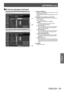 Page 83[NETWORK] menu 
ENGLISH - 83
Settings
 
■ [E-mail set up] page (continued) 
(1)
(2)
(3)
(1) [E-MAIL ADDRESS 2]
Enter the E-mail address to be sent when two E-mail 
addresses are to be used. 
Leave it blank when two E-mail addresses are not to 
be used. 
(2) Settings of the conditions to send E-mail  Select the conditions to send E-mail to the second 
E-mail address. 
[MAIL CONTENTS]:  Select either [NORMAL] or [SIMPLE]. 
[ERROR]:  An E-mail message is sent when an error 
occurred in the self-diagn osis....