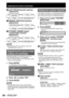 Page 5858 – ENGLISH
Adjusting the picture (continued)
AUTO IRIS (Automatic aperture   „
adjustment)
OFF (No automatic 
adjustment)
3 (High)
1 (Low)
2 (Intermediate)
MANUAL IRIS (Fixed aperture   „
adjustment)
OFF (No fixed iris)
63 (High)
1 (Low)
2œ62 (Intermediate)
DYNAMIC GAMMA (signal   „
compensation amount 
adjustment)
OFF (No automatic 
correction)
3 (High)
1 (Low)
2 (Intermediate)
Note
The contrast is set to the maximum level when  • 
“DYNAMIC IRIS” is set to “3”.
  Registering the picture mode...