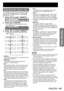 Page 61ENGLISH – 61
Basic Operation
 
Adjusting the aspect ratio
This changes the aspect ratio of the projected image.
This changes the aspect ratio for the screen range 
selected with “SCREEN SETTING”. Set “SCREEN 
SETTING” first. (p. 72)
Press ▲▼ to select “ASPECT”. 1. 
SHIFT
ASPECT
ZOOMDEFAULT
Press ◄► or ENTER. 2. 
The “ASPECT” individual adjustment screen  • 
will be displayed.
ASPECT
 CHANGEDEFAULT
Press ◄► to switch “ASPECT”. 3. 
The setting will change as follows each time  • 
◄► is pressed.
VID AUTO...