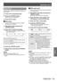 Page 79[Setting] menu
ENGLISH - 79
Settings
[Security]
Locks projector operations using button locking and 
the PIN code.
1) Press 
▲▼ to select [Security].
2)  Press the  button.
■
z The sub menu 2 is displayed.
3) 
Press 
▲▼ to select.
■
■ [Key lock]
Locks the control buttons to prevent mistaken 
operations of the projector.
1) 
Select [Key lock], and press the 
 button.
2)  Press 
▲▼ to switch the setting.
■
z The setting will change as follows each time 
you press the button.
Key lock is off.
Locks...