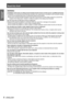 Page 6Read this first!
6 - ENGLISH
Important 
 
InformationWARNING:
Installation work (such as ceiling mount bracket) should only be carried out by a qualified technician.
If installation is not carried out and secured correctly it can cause in\
jury or accidents, such as electric shocks.
Do not use anything other than an authorized ceiling mount bracket. z
Be sure to use the provided accessory wire with an eye bolt as an extra safety measure to prevent the  z
projector from falling down. (Install in a...