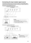 Page 31Connecting the input module signal source
Connecting the signal source to the input module for analog RGB signals
If using the input module for analog RGB signals in order to connect the projector to a personal computer, you will
also need to use a separate interface (D-SUB /BNC) cable.
1.Connecting an analog RGB signal source
2.Connecting a component signal source
R/PRG/Y
RG BH/H·
V
VB/PBH/H·
VV
D-SUB /BNC
Personal computer
RGB signal input module (sold separately)
ET-MD95RGB
RGB Module
ET-MD95RGB...