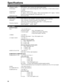Page 56Specifications
Opto-mechanical system
Projection method
D-ILA device
Projecting lens
Screen size
Light-source lamp
Electrical system
Color systemResolution
Scanning frequency
Input / output
[AV IN (AV input)]
Y/C
VIDEO
Y, 
PB/B-Y, PR/R-Y
AUDIO L/R (for AV IN)
3D-ILA device, 1 lens, 3 primary color optical shutter method
0.9” (approx. 2.3cm) measured diagonally (1365 x 1024 pixels) x 3 (Total number of pixels :
4,193,280)
Electric-driven zoom of 1.5 x
42” (approx. 107cm) to 300” (approx. 762cm)...