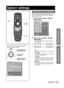Page 67ENGLISH –67
Special Features
Basic Operation
This menu can be used to make a variety of 
picture and projector settings.
MENUPress to display the 
MAIN MENU screen.
Press to select 
“OPTION1”.
Press to display the 
“OPTION1” menu.
MENUPress to display the 
MAIN MENU screen.
Press to select 
“OPTION1”.
Press to display the 
“OPTION1” menu.
MAIN MENU
  PICTURE
  POSITION
  ADVANCED MENU
  DISPLAY LANGUAGE
OPTION1
  OPTION2
  TEST PATTERN
SIGNAL LIST
  NETWORK
  SECURITY
    MENU SELECT
    SUB MENU
ENTER...