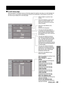 Page 91ENGLISH –91
Special Features
E-mail setup page
With this projector, if a problem occurs or if the lamp usage time reaches a set value, an e-mail message can 
be sent to one or more preset e-mail addresses (maximum two addresses). Click [Projector Control], then 
[E-mail set up] to display the E-mail setup page.
v
Select “Enable” to use the E-mail 
function.
Enter the IP address or server name 
of the E-mail server (SMTP). The 
DNS server must be set if the server 
name is entered.
Enter the E-mail...