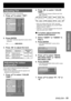 Page 51Basic Operation
ENGLISH – 51
 
Adjusting Tint
This adjusts skin tones in the pictures.
1. Press ▲▼ to select “TINT”.
2. Press ENTER.
The “TINT” individual adjustment screen will be 
displayed.
3. Press ◄► to adjust the level.
 
Adjusting the colour 
temperature
This is used to adjust the pictures if white areas 
appear bluish or reddish.
Carry out this adjustment while the signals to be 
adjusted are being projected.
1. Press ▲▼ to select “COLOR 
TEMP.”.
•
•
PICTURE
PICTURE MODE
  CONTRAST
  BRIGHTNESS...