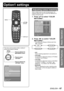 Page 67Special Features
ENGLISH – 67
Option1 settings
This menu can be used to make a variety of 
picture and projector settings.
MENUPress to display the 
MAIN MENU screen.
Press to select 
“OPTION1”.
Press to display the 
“OPTION1” menu.
MENUPress to display the 
MAIN MENU screen.
Press to select 
“OPTION1”.
Press to display the 
“OPTION1” menu.
MAIN MENU
  PICTURE
  POSITION
  ADVANCED MENU
  DISPLAY LANGUAGE
  OPTION1
  OPTION2
  TEST PATTERN
  SIGNAL LIST
  NETWORK
  SECURITY
   MENU SELECT
   SUB MENU...