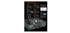 Page 41
1
2
6
4
3
5
7
8
6
Conference rooms Classrooms Churches Theaters
Panasonic system projectors have opened another new horizon. Their advanced imaging 
technologies have further enhanced the high image quality of the intricate DLP
® chip. In anticipation 
of the trend toward wider screens for PC displays and TV broadcasts, 4 500 lumens of brightness are 
able to render vivid images of wide 16:9 images in a variety of spaces. Original Panasonic 
technologies, such as our popular dual lamp system and...