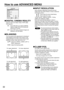 Page 3232
How to use ADVANCED MENU
ADVANCED MENU
SELSCT RETRN INPUT RESOLUTION BLANKING
DIGITAL CINEMA REALITY
1 CLAMP POS.
SXGA
XGA
SXGA MODE RASTER POSITIONXGA MODE
ENTER
INPUT RESOLUTION
Input resolution adjustment achieves the best
image when the screen flickers or halo is observed
around the contour.
: These select the items listed below.
: These select the value.
“TOTAL DOTS”, “DISPLAY DOTS”, “TOTAL
LINES” and “DISPLAY LINES”
Each item automatically displays a value in
response to the type of the input...