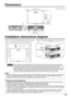 Page 5959
Dimensions
>PC<      TBMU448
RGB 2 IN VDSYNC/HDB/PBG/YRR/PSERIALREMOTE 1
REMOTE 2INOUTLANDVI-D INRGB 1 INVIDEO INS-VIDEO  ININ OUT86.5 (3 
13/32)
167 (6 
12/64)
157 (6 
3/16)
530 (20 55/64)
436 (17 11/64)
368 (14 
31/64)
425 (16 
47/64)
441 (17 
23/64)
4 (5/32)
12 (15/32)
R30478.5 (18 27/32)unit : mm ( ) : inch
Installation dimensions diagram
• Leave a clearance of at least 50 cm so that the ventilation opening on the rear panel will not be blocked.
• Be careful not to retain exhausted air on the back...