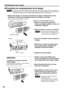 Page 6666
Remplacement de la lampe
Procédure de remplacement de la lampe
• Au bout de 1 500 heures (4 000 heures lorsque des blocs lampes longue durée sont utilisés) de
fonctionnement pour une même lampe, le projecteur ne peut plus fonctionner que pendant environ
10 minutes. Les étapes à doivent être achevées en moins de dix minutes.Attention
Mettez hors tension en suivant la procédure de la page 24, débranchez la fiche
électrique et vérifiez que les éléments autour de la lampe ont refroidi.
Assurez-vous que le...