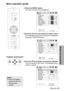 Page 35ENGLISH-35
Adjustments and settings
#Press the MENU button.
The menu screen will be displayed.
$
Press the I I
or H H
arrow buttons to select a menu.
The selected menu screen will then be displayed.
(Example: POSITION menu)
%Press theG Garrow button to accept the selection.
You can select an item here. The selected item is
shown in yellow.
Projector control panel
Menu operation guide
32
32
32
32
32
PICTUREPICTURE MODE
CONTRAST
BRIGHT
SHARPNESS
COLOR TEMP.
WHITE BALANCE R
WHITE BALANCE G
WHITE BALANCE B...