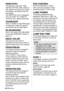 Page 4646-ENGLISH
RGB/YPBPR
This setting is valid when 750p,
HDTV60, HDTV50, 525p, 625i and
525i signals are being input. Select
the setting in accordance with the
input signal.
The RGB/YP
BPRitem is displayed
when the RGB1 IN or RGB2 IN
connector has a signal being input.
VGA60/525P
When a VGA60 or 525p RGB signal
is being input, select the signal in
accordance with the input signal.
BLACKBOARD
Set to “ON” when PICTURE MODE
is set to BLACKBOARD. (Refer to
page 37.)
BACK COLOR
This sets the color which is...