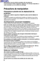 Page 7878
Nous faisons tous les efforts possibles afin de préserver
l ’environnement. Pri ère d ’apporter l ’appareil, s ’il n ’est pas r éparable,  à
votre revendeur ou  à un centre de recyclage.
Pr écautions de manipulation
Pr écautions  à prendre lors du d éplacement du
projecteur
Veiller  à bien mettre le capuchon d ’objectif en place avant de d éplacer le
projecteur.
La lentille de projection est extr êmement sensible aux vibrations et aux chocs.
Veiller  à ne pas la soumettre  à des vibrations ou  à des...